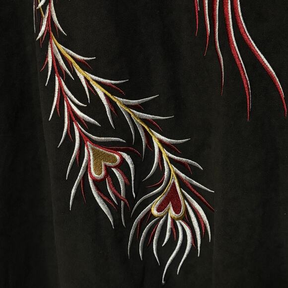 Bob Mackie Wearable Art Black Jacket Phoenix Bird Embroidered Size 2X - Picture 13 of 14